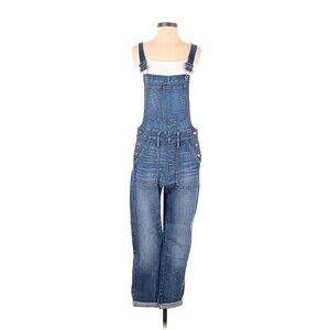 MADEWELL Solid Blue Denim Overalls - S